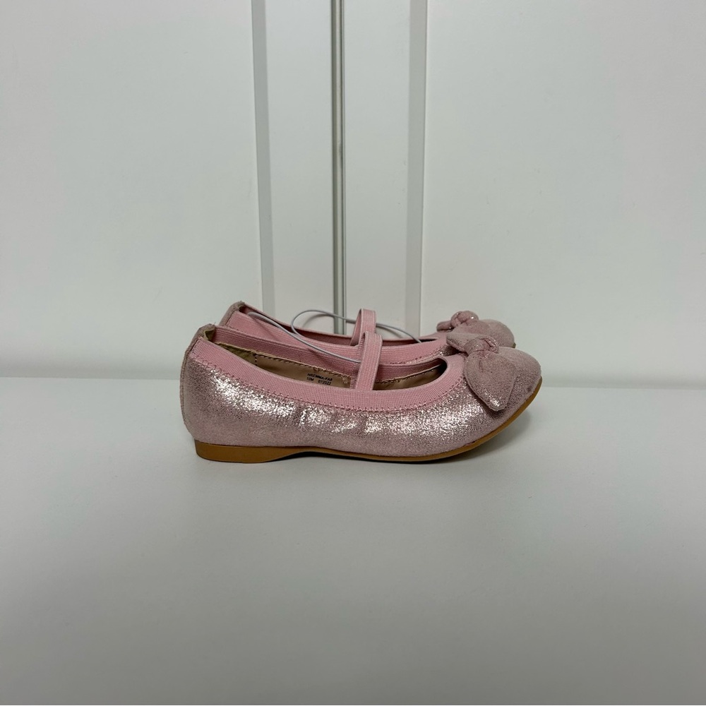 Nordstrom rack ballet pink glitter shimmer bow MaryJane sandals